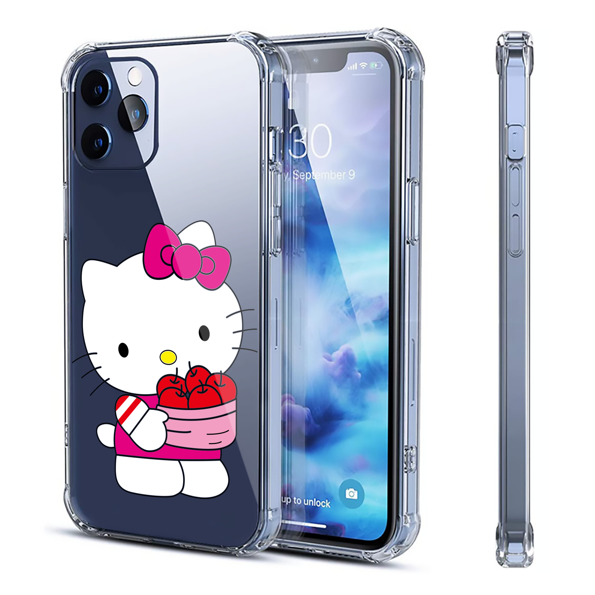 （画像用） Hello Kitty ハローキティ 【iPhone 12シリーズ対応】透明スマホケース（クリアソフトケース）